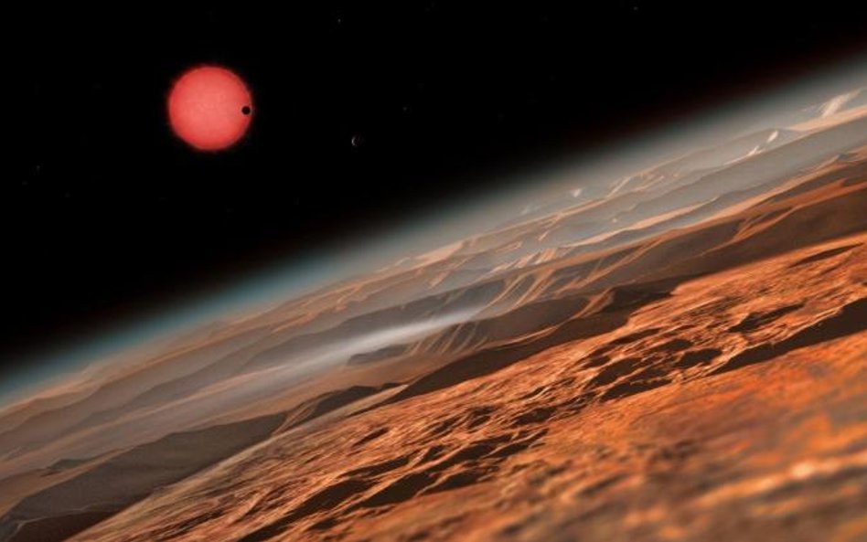 Tak widok z powierzchni jednej z odkrytych planet wyobraża sobie artysta poproszony o pomoc przez as