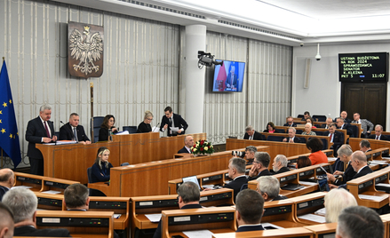 Senatorowie na sali obrad Senatu