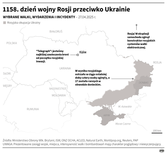 Tak wyglądała sytuacja na froncie 28 kwietnia