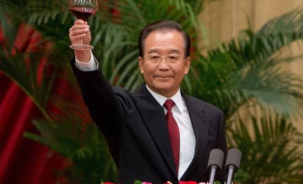 Premier Wen Jiabao wznoszący toast za pomyślność Chin