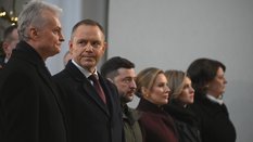 Prezydent RP Karol Nawrocki, pierwsza dama Marta Nawrocka, prezydent Republiki Litewskiej Gitanas Na