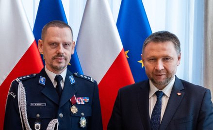 Insp. Marek Boroń i szef MSWiA Marcin Kierwiński