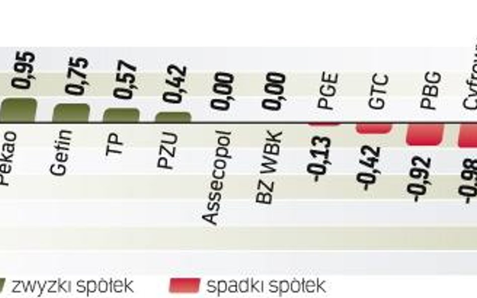 Na koniec dnia WIG20 zyskał 0,92 proc. i osiągnął poziom 2662 pkt. Indeks pociągnęły w górę notowani