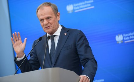 WarszaPremier Donald Tusk podczas konferencji prasowej po posiedzeniu rządu w siedzibie KPRM