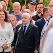 Jarosław Kaczyński podczas konferencji na polsko-niemieckim przejściu granicznym Rosówek-Rosow