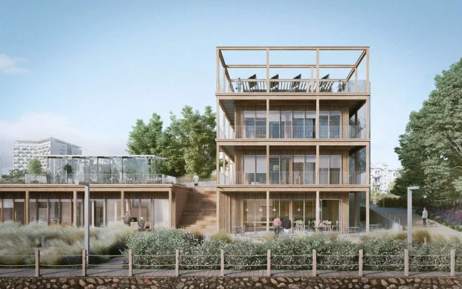 Układ funkcjonalny obiektu został przemyślany tak, aby łączyć świat żeglarski z ogólnodostępną stref