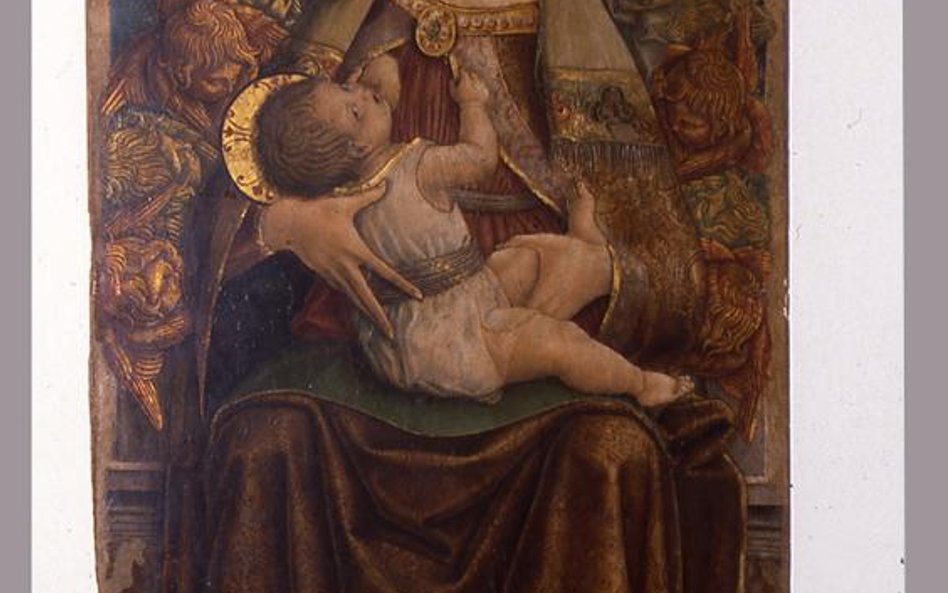 Carlo Crivelli, Matka Boska tronująca i karmiąca, 1472, tempera na desce, Pinacoteca Parocchiale w C