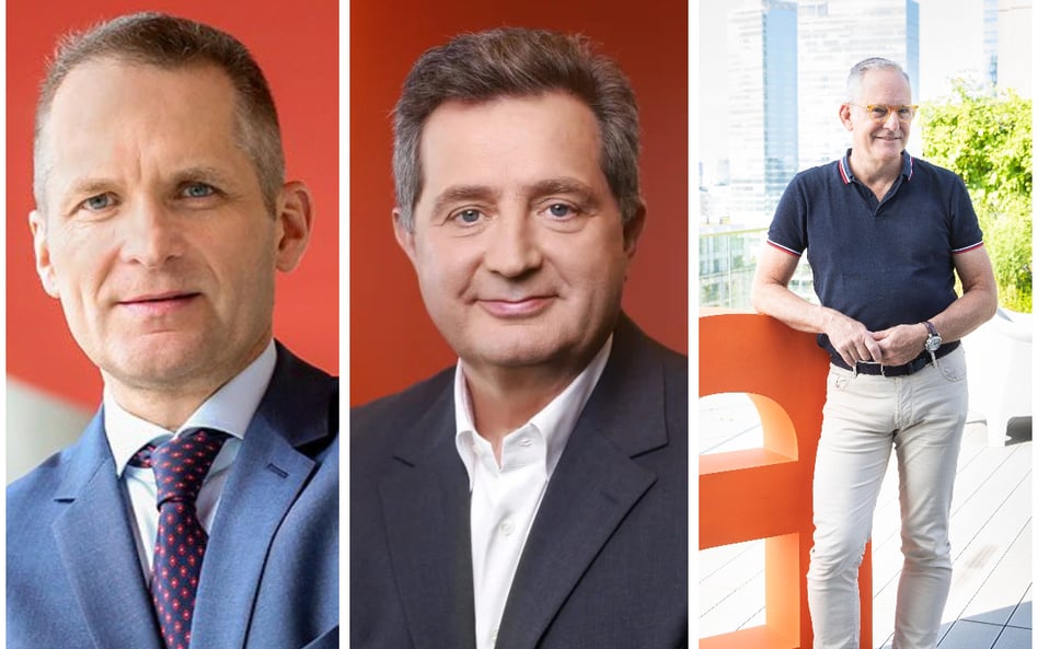 Michał Gajewski, prezes Santander Bank Polska, Brunon Bartkiewicz, prezes ING Banku Śląskiego, i Roy