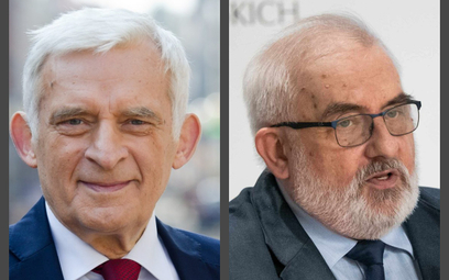 Jerzy Buzek, europoseł, były premiere RP i przewodniczący PE oraz Andrzej Porawski, dyrektor biura Z