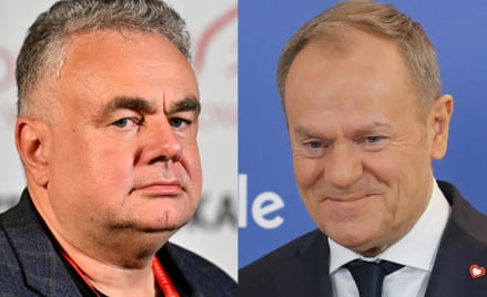 Od lewej Tomasz Sakiewicz, Donald Tusk