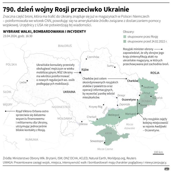 Tak wyglądała sytuacja na Ukrainie w 790. dniu wojny
