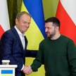 Prezydent Ukrainy Wołodymyr Zełenski i premier Polski Donald Tusk po spotkaniu w Kijowie