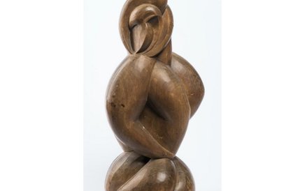 August Zamoyski „Ich dwoje XIII – Tango”, ok. 1922-1923, drewno lipowe, MNW, fot. Piotr Jamski