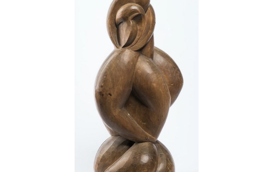 August Zamoyski „Ich dwoje XIII – Tango”, ok. 1922-1923, drewno lipowe, MNW, fot. Piotr Jamski