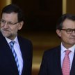 Premier Hiszpanii Mariano Rajoy i szef katalońskiego rządu Artur Mas