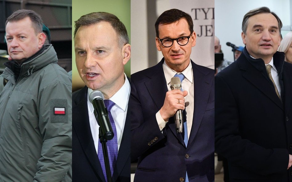 Mariusz Błaszczak, Andrzej Duda, Mateusz Morawiecki i Zbigniew Ziobro