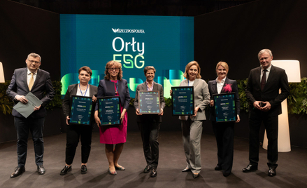 Gala Orłów ESG: przedstawiciele redakcji „Rzeczpospolitej”: Marcin Piasecki (pierwszy z lewej), reda
