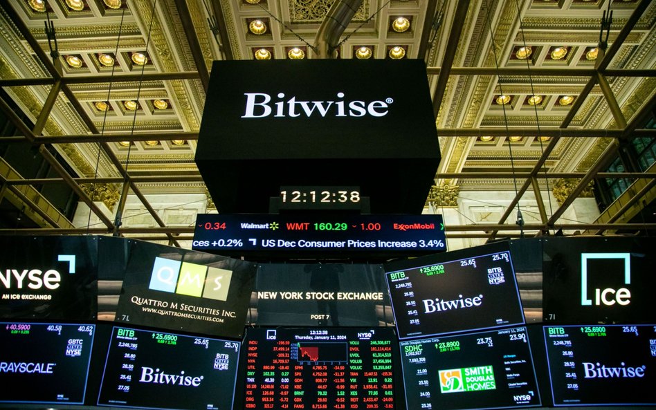 Bitwise Spot Bitcoin ETF (BITB) na parkiecie nowojorskiej giełdy papierów wartościowych (NYSE)