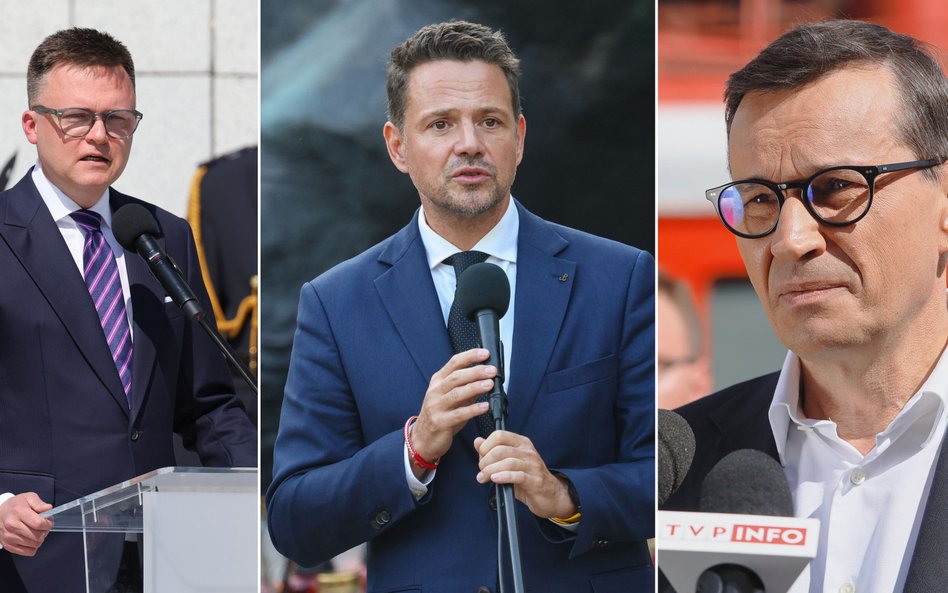 Szymon Hołownia, Rafał Trzaskowski i Mateusz Morawiecki