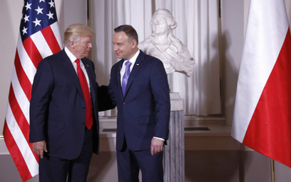 Donald Trump i Andrzej Duda w czasie pierwszej wizyty prezydenta USA w Polsce