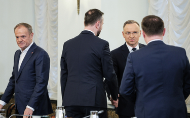Donald Tusk i Andrzej Duda na poniedziałkowym posiedzeniu Rady Bezpieczeństwa Narodowego przed wizyt