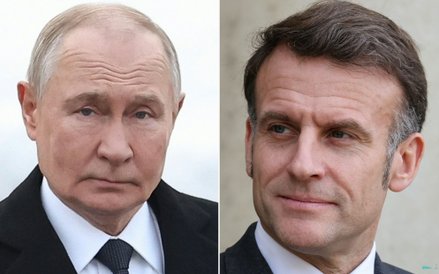 Władimir Putin i Emmanuel Macron