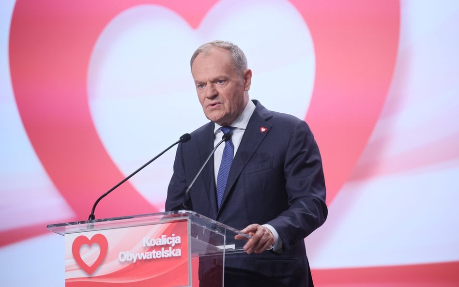 Premier Donald Tusk podczas Rady Krajowej Koalicji Obywatelskiej w Ursynowskim Centrum Kultury „Alte