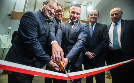 Andrzej Gut-Mostowy attending the opening of the office of the Deputy Minister of Sport and Tourism (second from the right) 