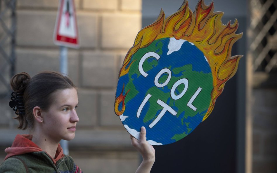 Uczestniczka protestu w ramach strajku klimatycznego