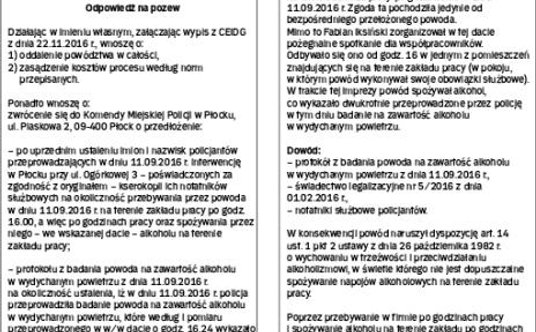 Wzór odpowiedzi na pozew