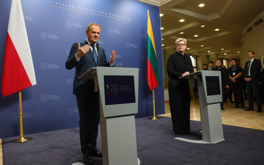 Premierzy Donald Tusk i Ingrida Šimonytė w Wilnie