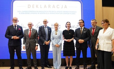 Uroczyste podpisanie deklaracji. Od lewej: Grzegorz Lot, prezes Tauronu, Ireneusz Fąfara, prezes Orl