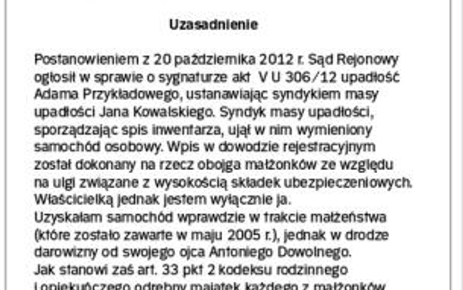 Jak małżonka upadłego przedsiębiorcy może wyłączyć rzeczy z masy upadłości