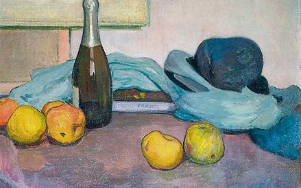 Obraz Władysława Ślewińskiego wyróżnia się w kolekcji.