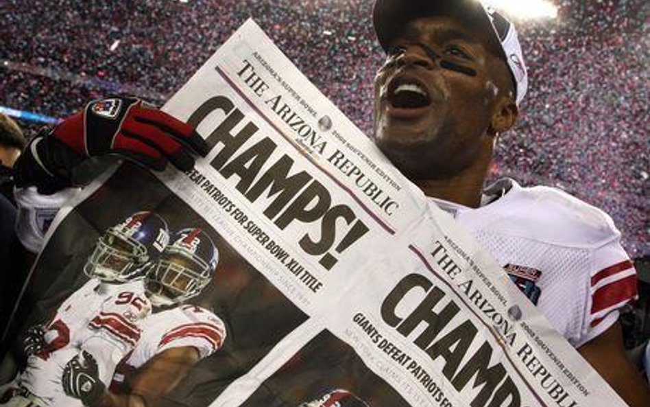 Michael Strahan świętuje zwycięstwo