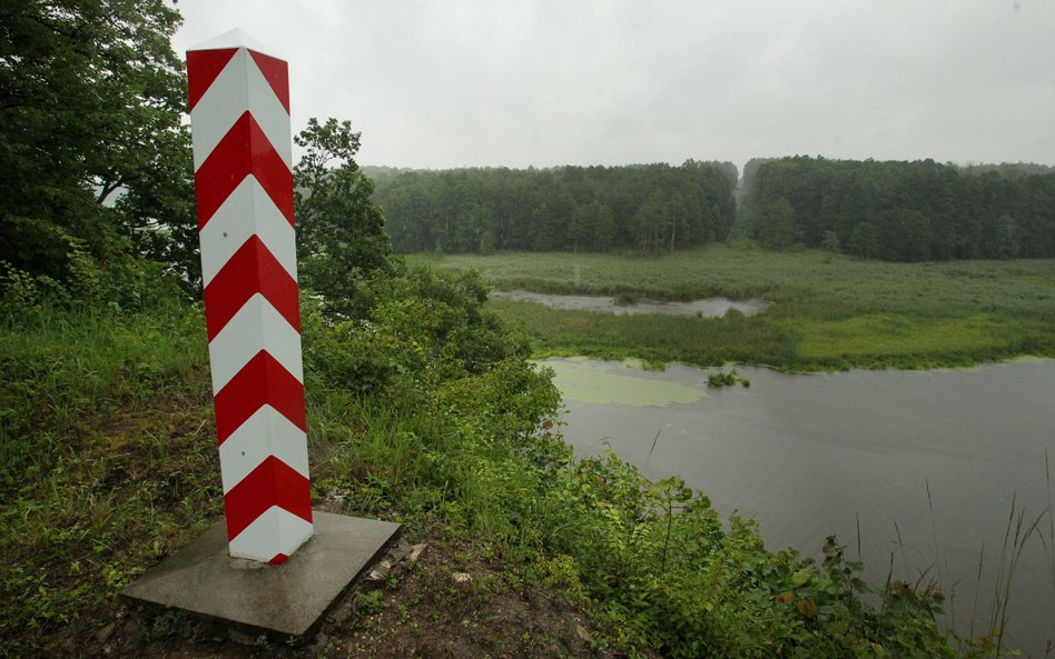 Granica państwowa z Obwodem Kaliningradzkim Federacji Rosyjskiej, przegradzająca rzekę Łynę