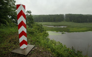 Granica państwowa z Obwodem Kaliningradzkim Federacji Rosyjskiej, przegradzająca rzekę Łynę