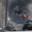 Zniszczony rosyjski transporter opancerzony na Ukrainie