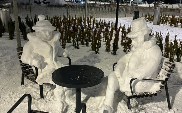 Zimowa sztuka uliczna na Ursynowie