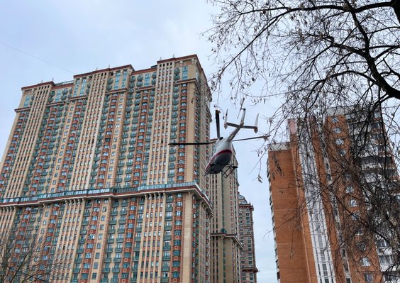 Helikopter medyczny w pobliżu miejsca wybuchu