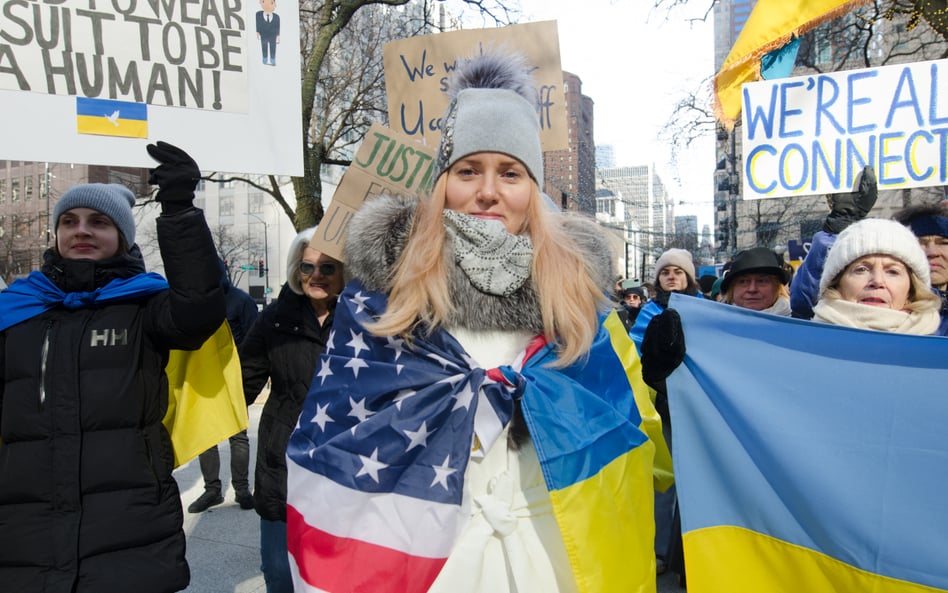 Demonstracja w Chicago, za współpracą USA z Ukrainą
