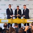 Mateusz Morawiecki, Mette Fredriksen i Andrzej Duda w czasie otwarcia Baltic Pipe