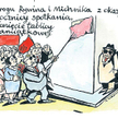 Komentarz rysunkowy. Na rogu Rywina i Michnika