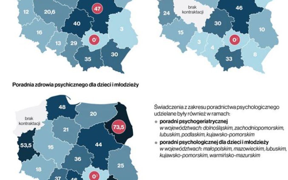 Średni czas oczekiwania w przypadkach stabilnych na poradę u psychologa w ramach NFZ