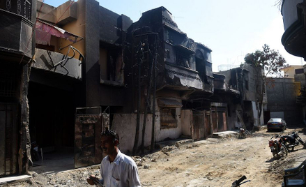 Budynek w Karaczi, zniszczony na skutek katastrofy
