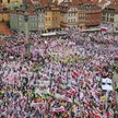 Uczestnicy organizowanej przez "Solidarność" w ramach protestu przeciwko Zielonemu Ładowi manifestac