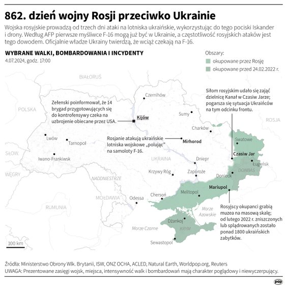 Tak wyglądała sytuacja na froncie w 862 dniu wojny