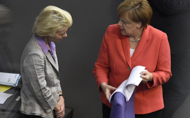 Ursula von der Leyen i kanclerz Niemiec Angela Merkel