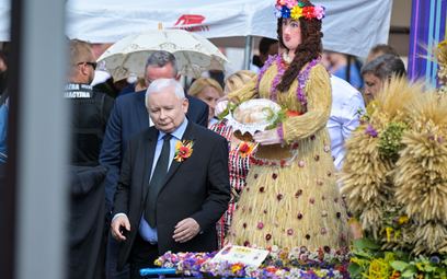 Wicepremier, prezes PiS Jarosław Kaczyński na dożynkach diecezjalno-wojewódzko-powiatowo-gminnych w 
