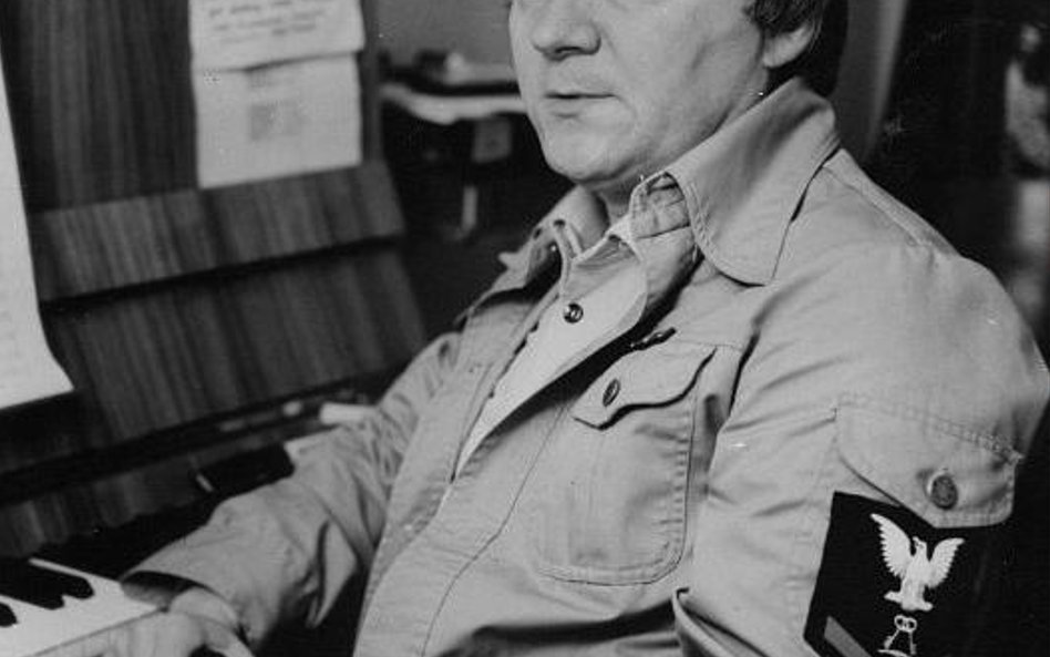 Jerzy Milian w studiu Polskiego Radia w Katowicach, lata 70.